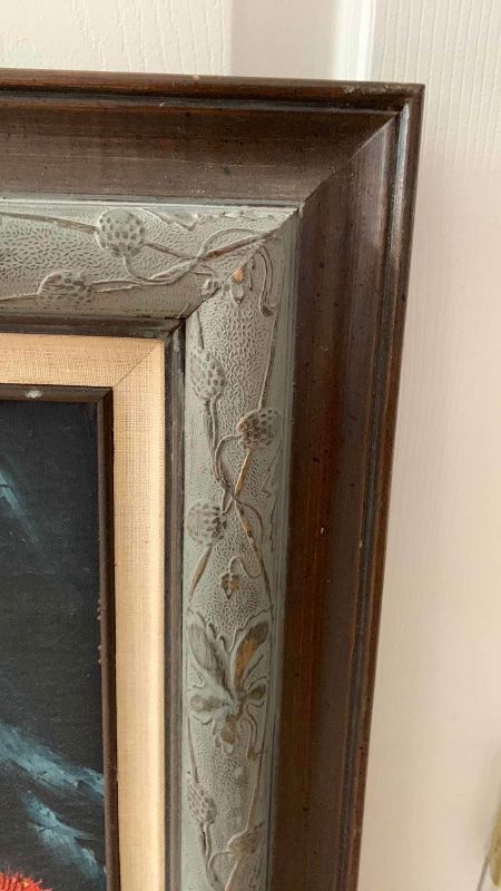 Photo 1 of VINTAGE FLORAL OIL PAINTING SIGNED 20” X 24”