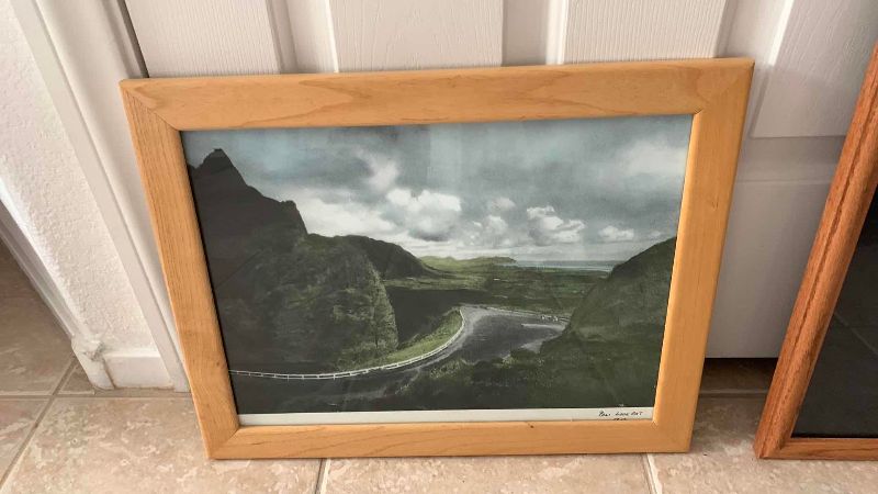 Photo 1 of ANTIQUE 1912 HAWAIIAN PALI LOOKOUT PHOTOGRAPH AND AN EMPTY FRAME