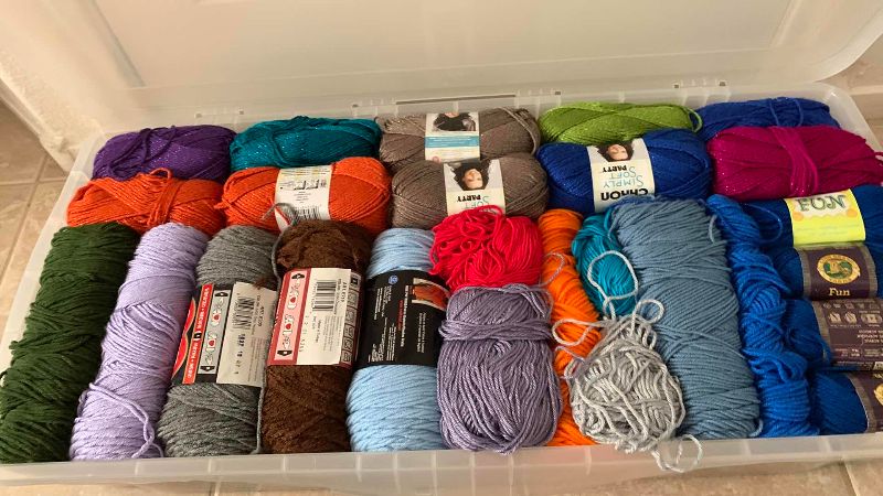 Photo 1 of 2-TUBS OF KNITTING YARN
