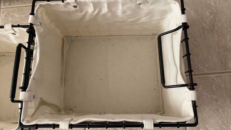 Photo 1 of 2-CLOTH BASKETS WITH METAL CARRIERS