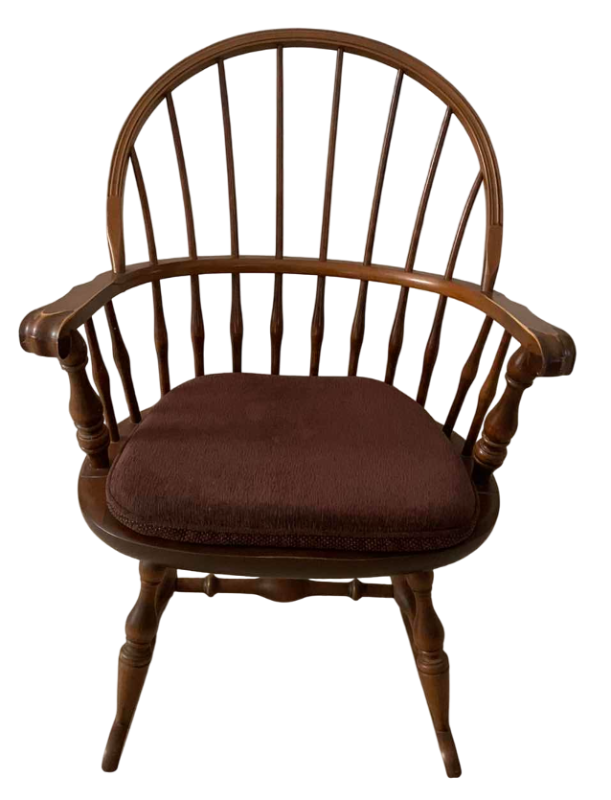 Photo 1 of ANTIQUE COLONIAL OAK ROCKING CHAIR CUSHION AND CLAW ARM GRIPS 24” X 30” H 34”