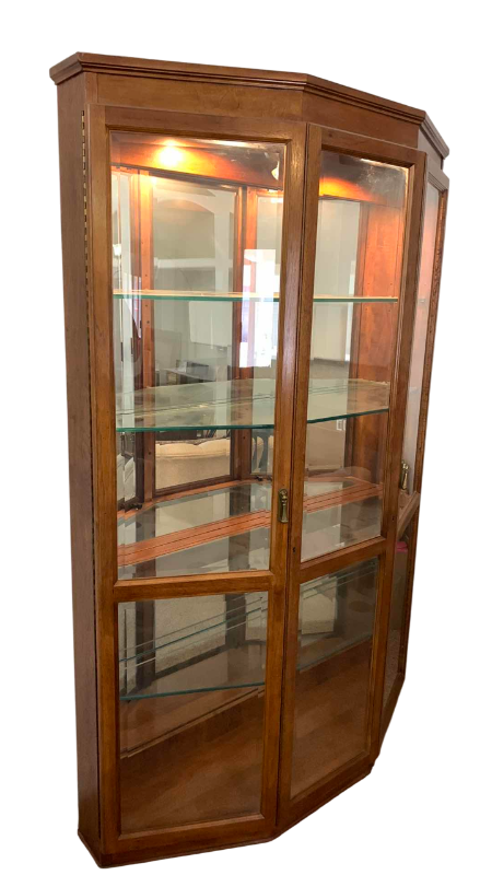 Photo 1 of WOOD AND GLASS CURIO CABINET 49” X 15” H 76”