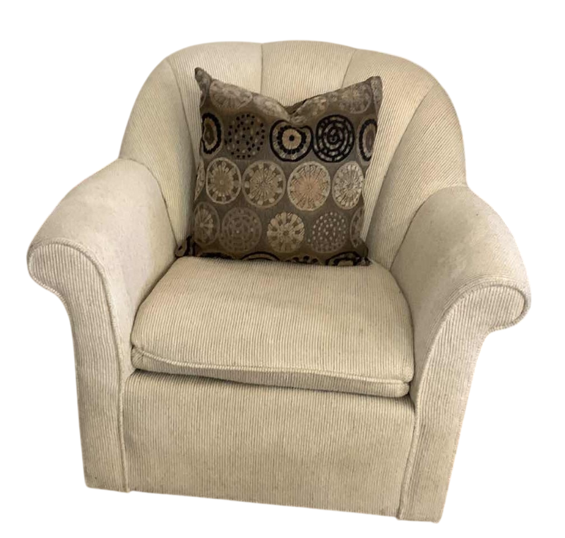 Photo 1 of SHELL BACK CLOTH CLUB CHAIR WITH PILLOW