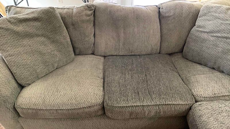 Photo 1 of L SHAPED CLOTH SOFA 88” X 113” H 29”