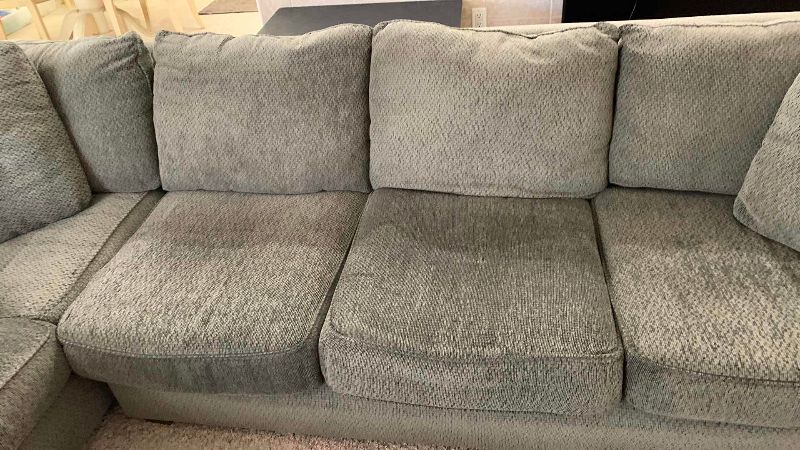 Photo 1 of L SHAPED CLOTH SOFA 88” X 113” H 29”