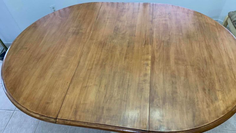 Photo 1 of FRENCH COUNTRY PEDESTAL DINING TABLE WITH LEAF 64” X 46” H 31”