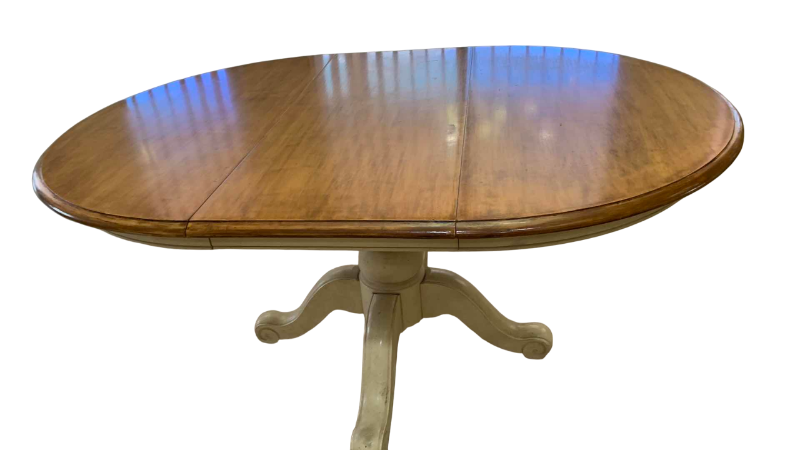 Photo 1 of FRENCH COUNTRY PEDESTAL DINING TABLE WITH LEAF 64” X 46” H 31”