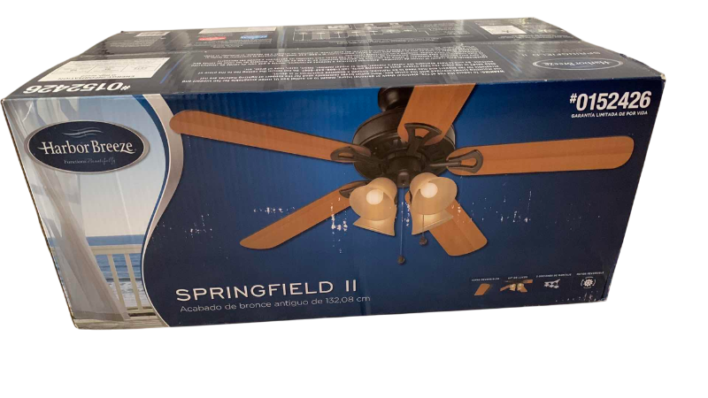 Photo 1 of HARBOR BREEZE SPRINGFIELD II CEILING FAN WITH LIGHT FACTORY SEALED