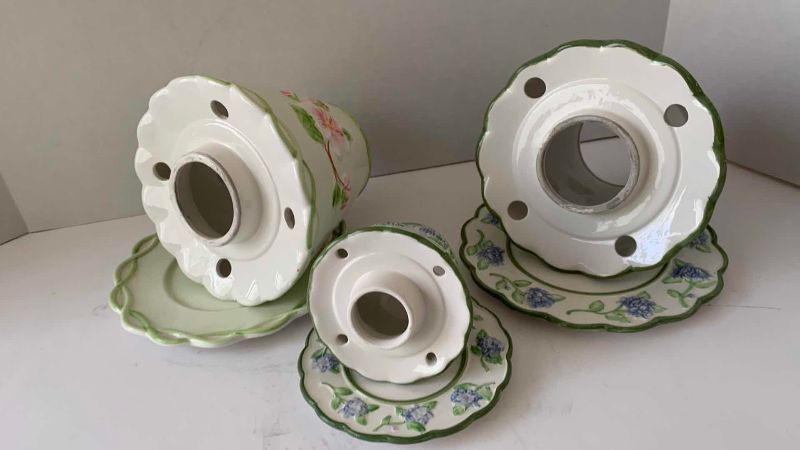 Photo 1 of 3-CERAMIC CANDLE JAR SHADE TOPPERS
