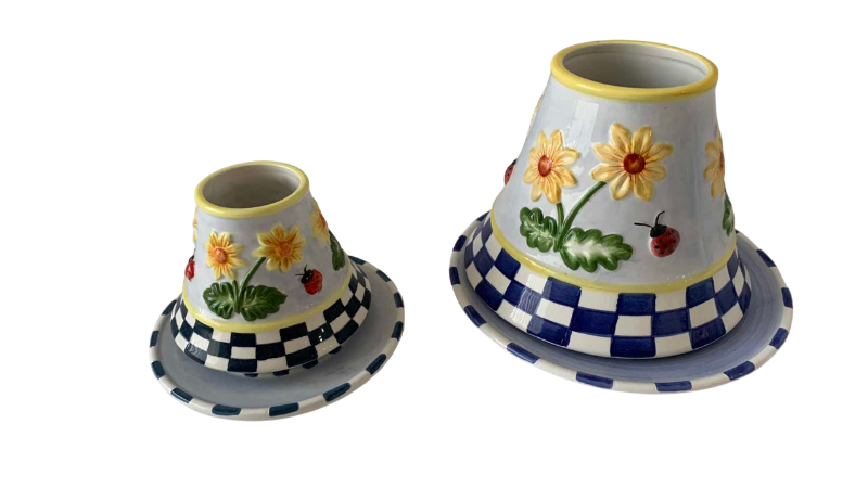 Photo 1 of 2-CERAMIC CANDLE JAR SHADE TOPPERS