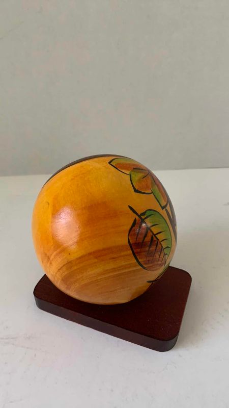 Photo 1 of VINTAGE WOOD HAPPY ACORN KOKESHI DOLL 5”