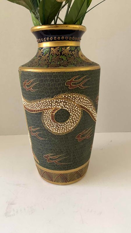 Photo 1 of ANTIQUE SATSUMA VASE 13”