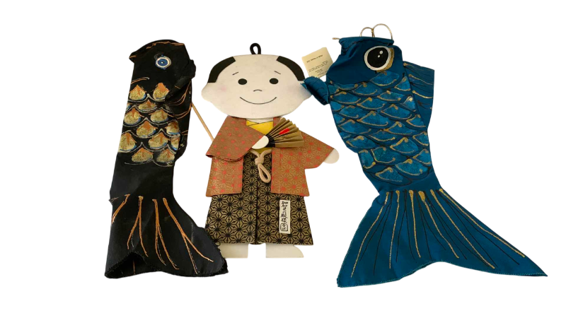 Photo 1 of JAPANESE BOYS DAY KOI WINDSOCKS AND FIGURE