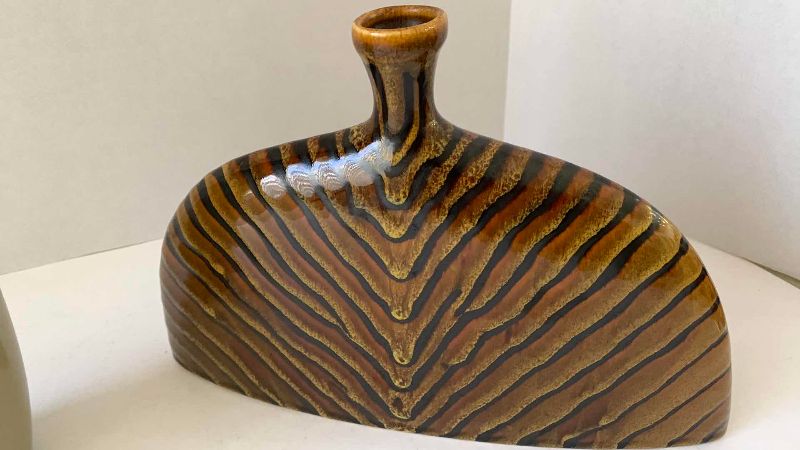 Photo 1 of 2-JAPANESE GLAZED VASES