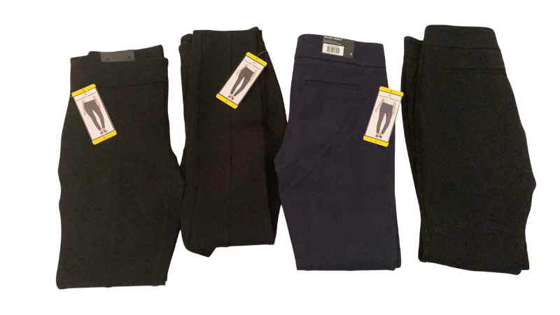 Photo 1 of 4-PAIRS WOMEN WORK/DRESS PANTS BLACK AND BLUE SIZE SMALL