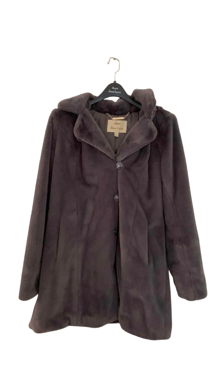 Photo 1 of DENNIS BY DENNIS BASSO GREY PILLOW COLLAR FAUX SHEARLING WOMENS JACKET SIZE S