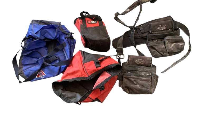 Photo 1 of CONSTRUCTION WORK BAGS AND A SQUEEGEE