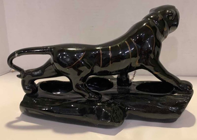 Photo 1 of DECORATIVE PANTHER FIGURINE 9” H 14” W