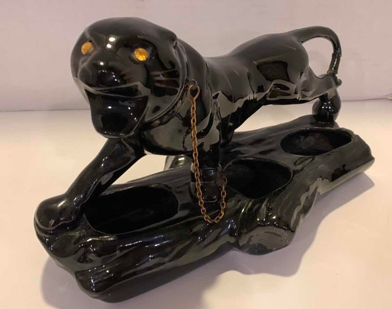Photo 1 of DECORATIVE PANTHER FIGURINE 9” H 14” W
