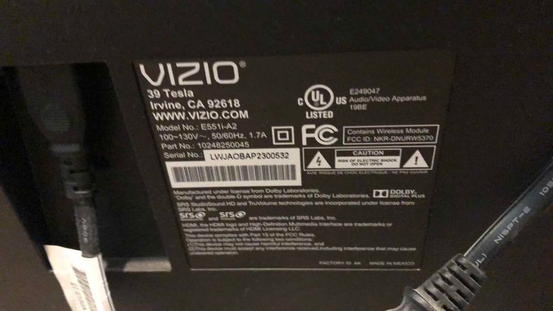 Photo 1 of VIZIO 55” TELEVISION E551I-A2