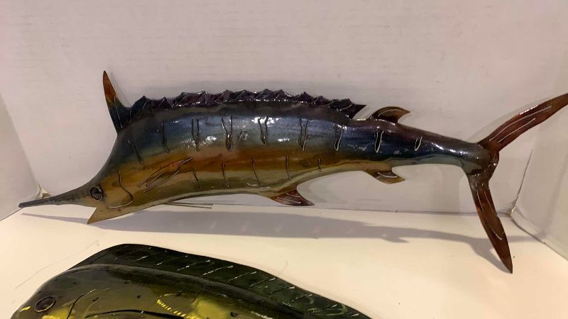 Photo 1 of 2-METAL FISH SCULPTURES 24”