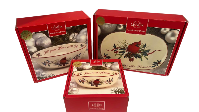 Photo 1 of LENOX "WINTER GREETINGS" CHRISTMAS DISH AND BOWL SET