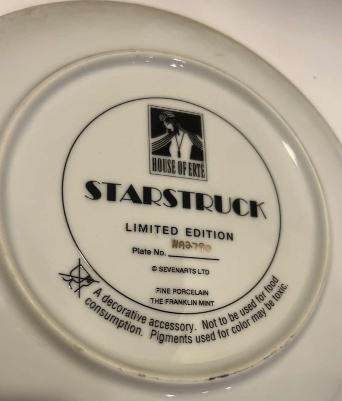 Photo 1 of HOUSE OF ERTE PORCELAIN LIMITED EDITION “STARSTRUCK” PLATE