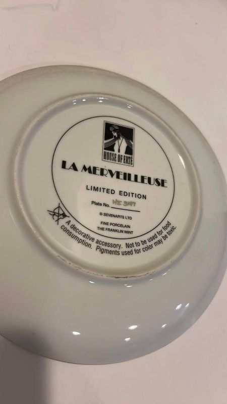 Photo 1 of HOUSE OF ERTE PORCELAIN LIMITED EDITION “LA MERVEILLEUSE” PLATE