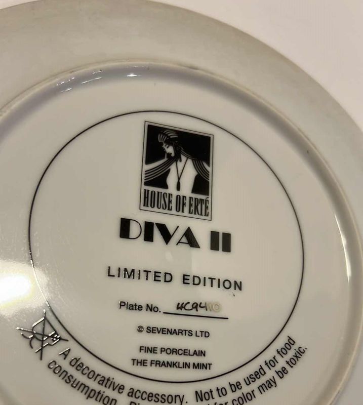 Photo 1 of HOUSE OF ERTE PORCELAIN LIMITED EDITION “DIVA II” PLATE