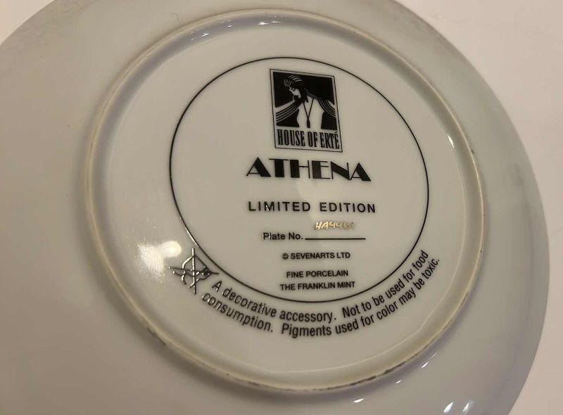 Photo 1 of HOUSE OF ERTE PORCELAIN LIMITED EDITION “ATHENA” PLATE