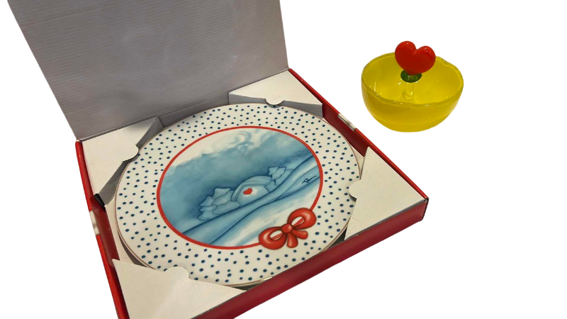 Photo 1 of THIN PORCELAIN PLATE AND GLASS CANDY BOWL