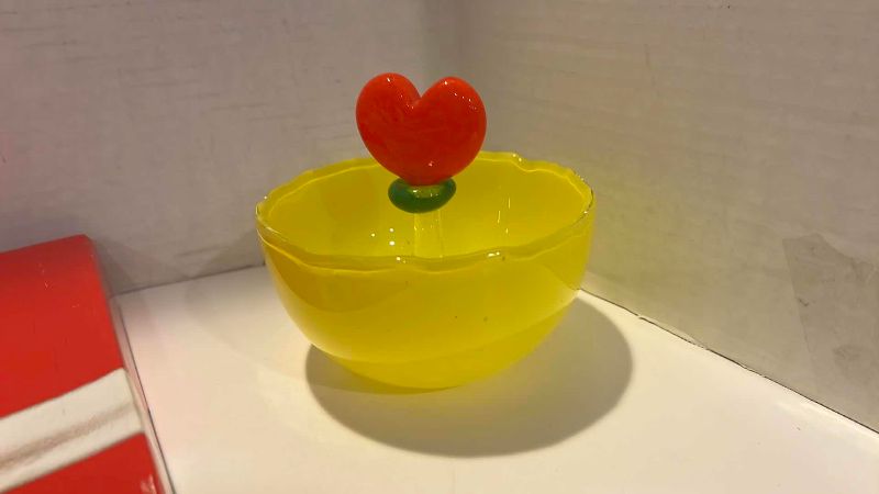 Photo 1 of THIN PORCELAIN PLATE AND GLASS CANDY BOWL