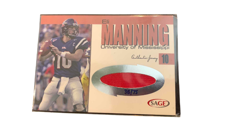 Photo 1 of 2004 SAGE ELI MANNING JERSEY CARD 38/75 NFL FOOTBALL