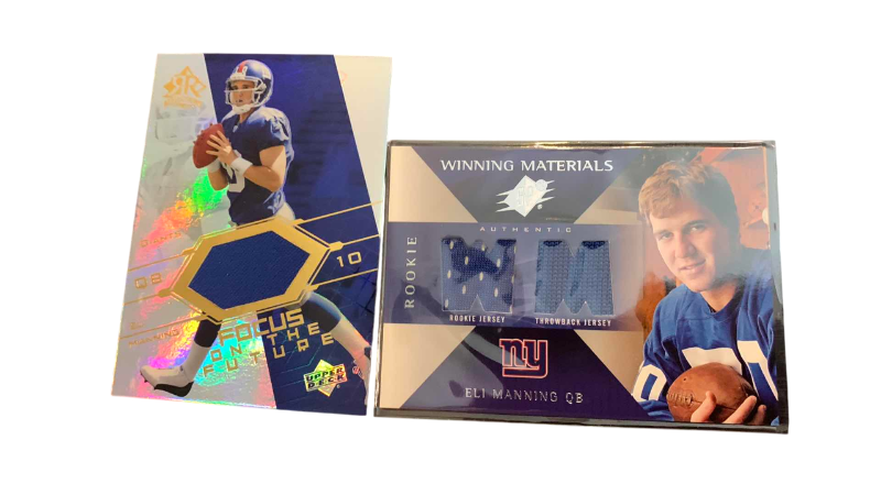 Photo 1 of 2-ELI MANNING JERSEY ROOKIE CARDS