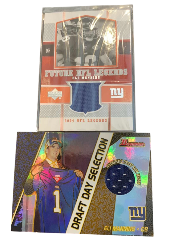 Photo 1 of 2-2004 ELI MANNING JERSEY ROOKIE CARDS NFL FOOTBALL