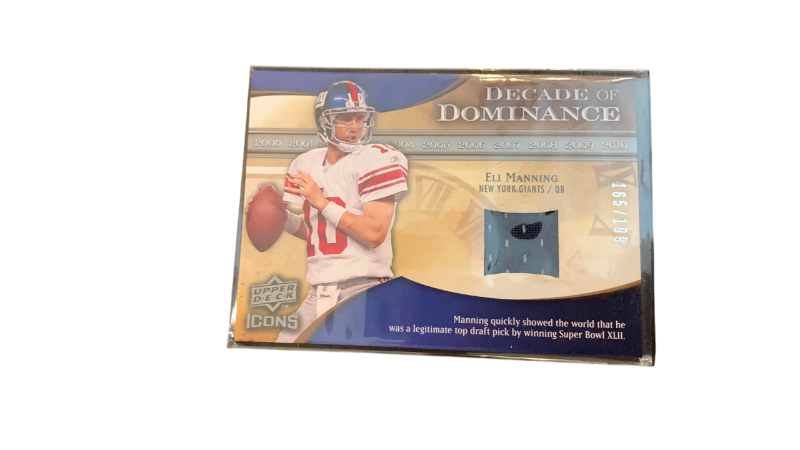 Photo 1 of 2009 UPPER DECK ELI MANNING JERSEY CARD 165/199 NFL FOOTBALL