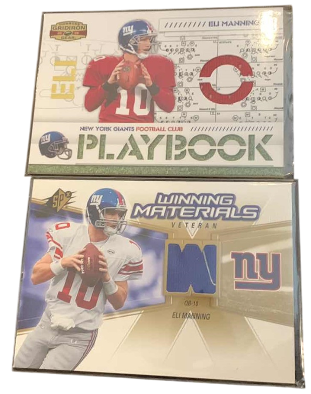 Photo 1 of 2-ELI MANNING JERSEY CARDS