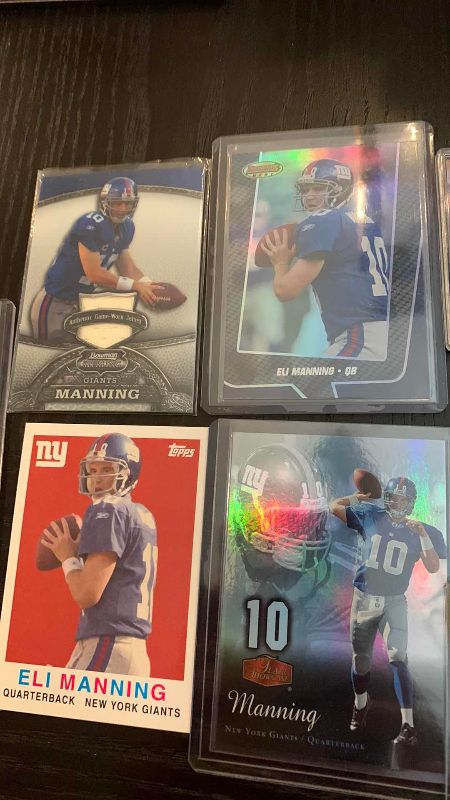 Photo 1 of 10-ELI MANNING CARDS NFL FOOTBALL