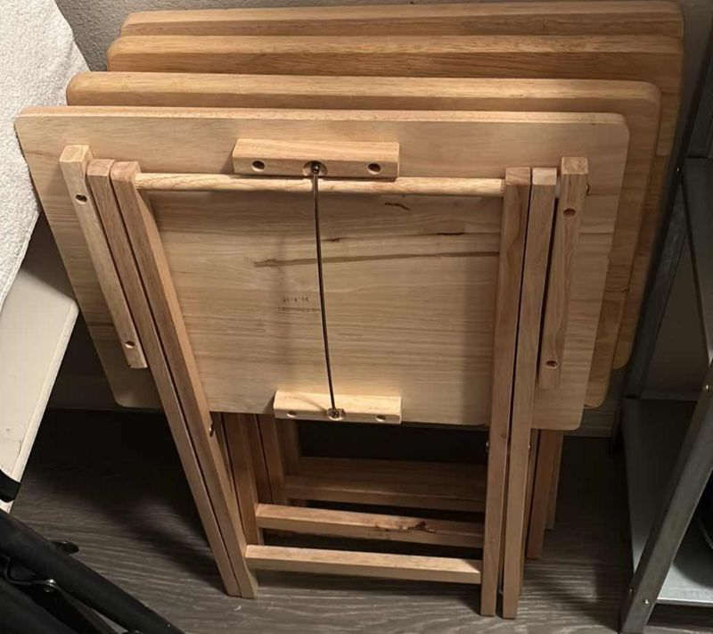 Photo 1 of TV DINNER TABLES SET OF FOUR 19” X 29” H