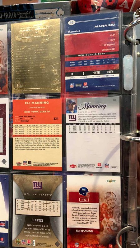 Photo 1 of 9-ELI MANNING FOOTBALL CARDS