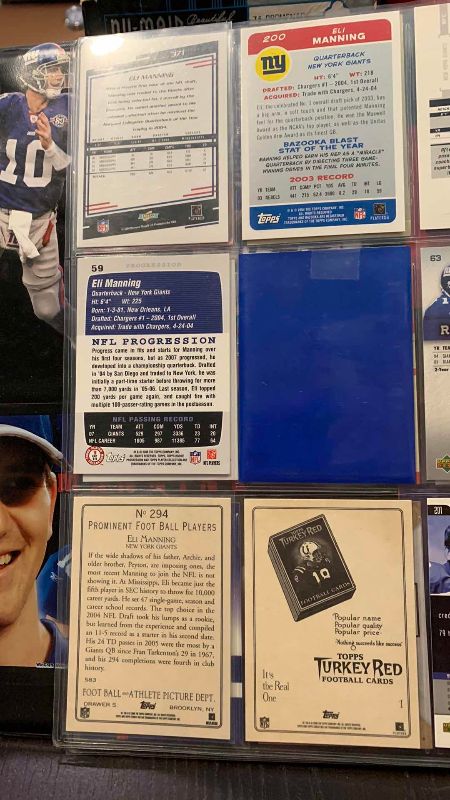 Photo 1 of 9-ELI MANNING FOOTBALL CARDS
