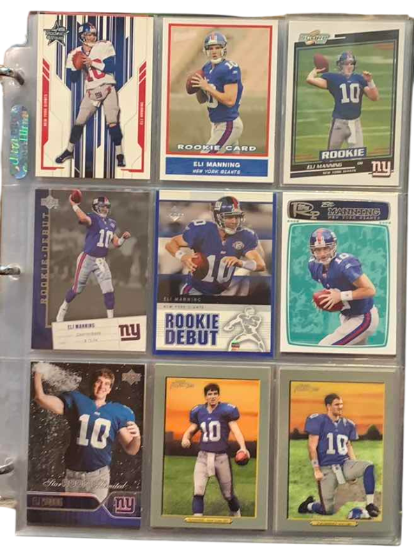 Photo 1 of 9-ELI MANNING FOOTBALL CARDS
