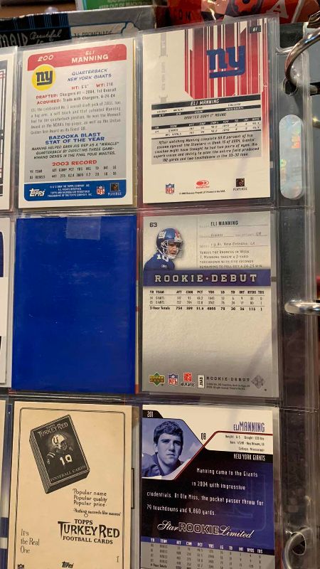 Photo 1 of 9-ELI MANNING FOOTBALL CARDS