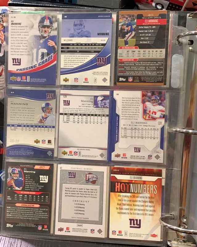 Photo 1 of 9-ELI MANNING FOOTBALL CARDS