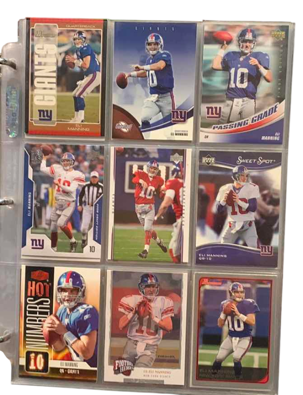 Photo 1 of 9-ELI MANNING FOOTBALL CARDS