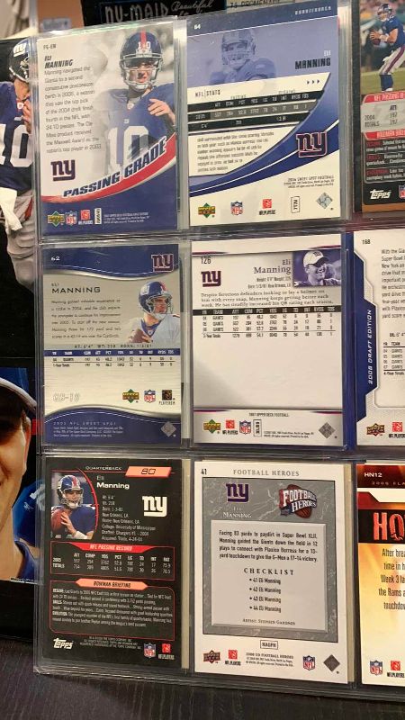 Photo 1 of 9-ELI MANNING FOOTBALL CARDS