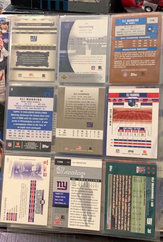 Photo 1 of 9-ELI MANNING FOOTBALL CARDS