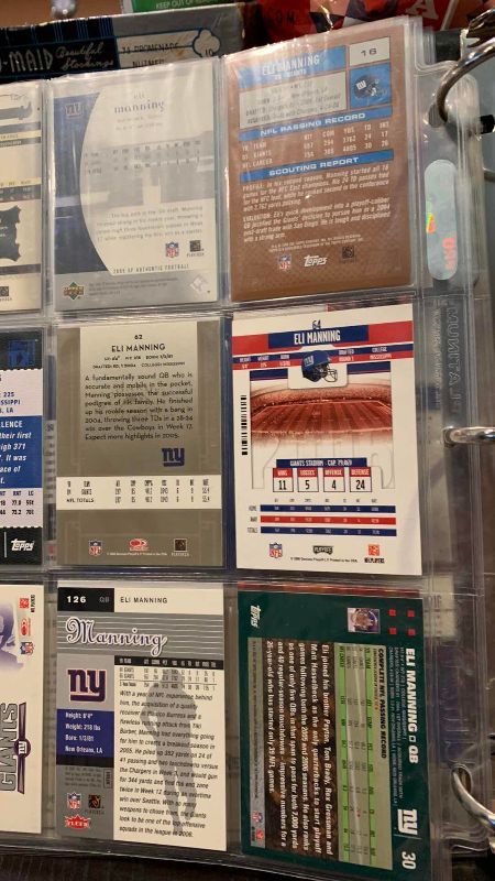 Photo 1 of 9-ELI MANNING FOOTBALL CARDS