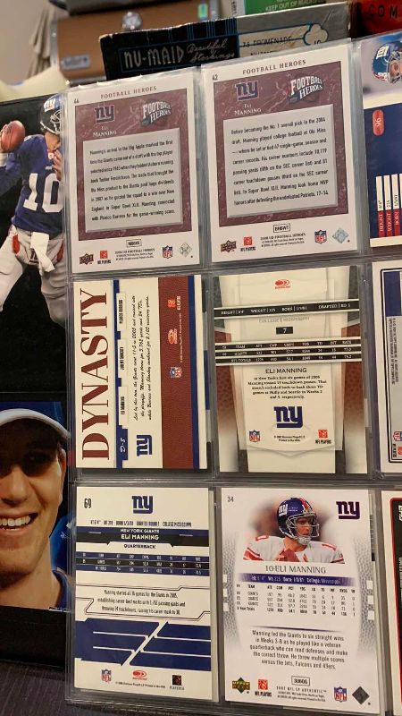 Photo 1 of 9-ELI MANNING FOOTBALL CARDS