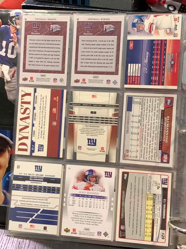 Photo 1 of 9-ELI MANNING FOOTBALL CARDS